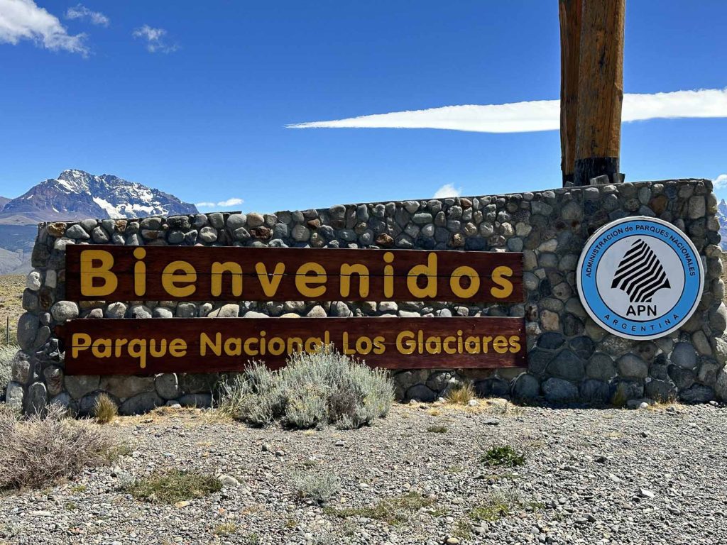 Hinweistafel für den Nationalpark Los Glaciares