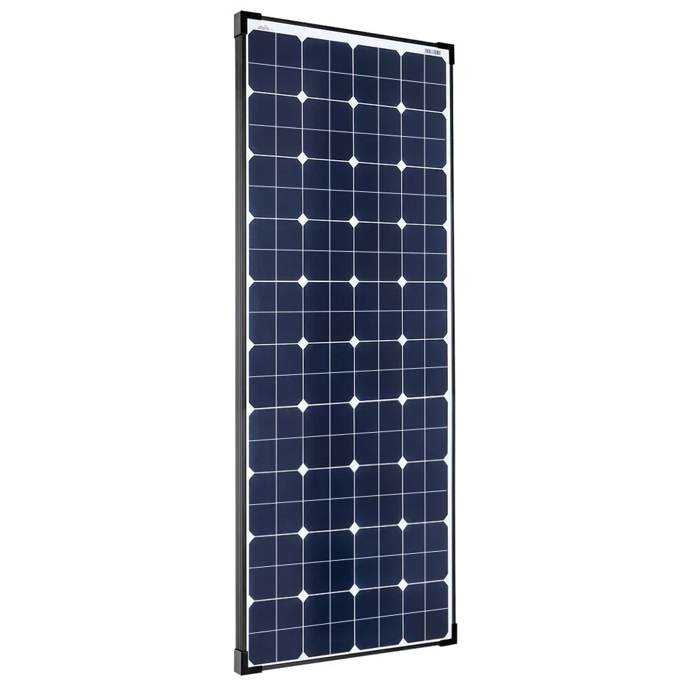 Solarmodul mit festem Rahmen, um ein autarkes Wohnmobil zu realisieren.