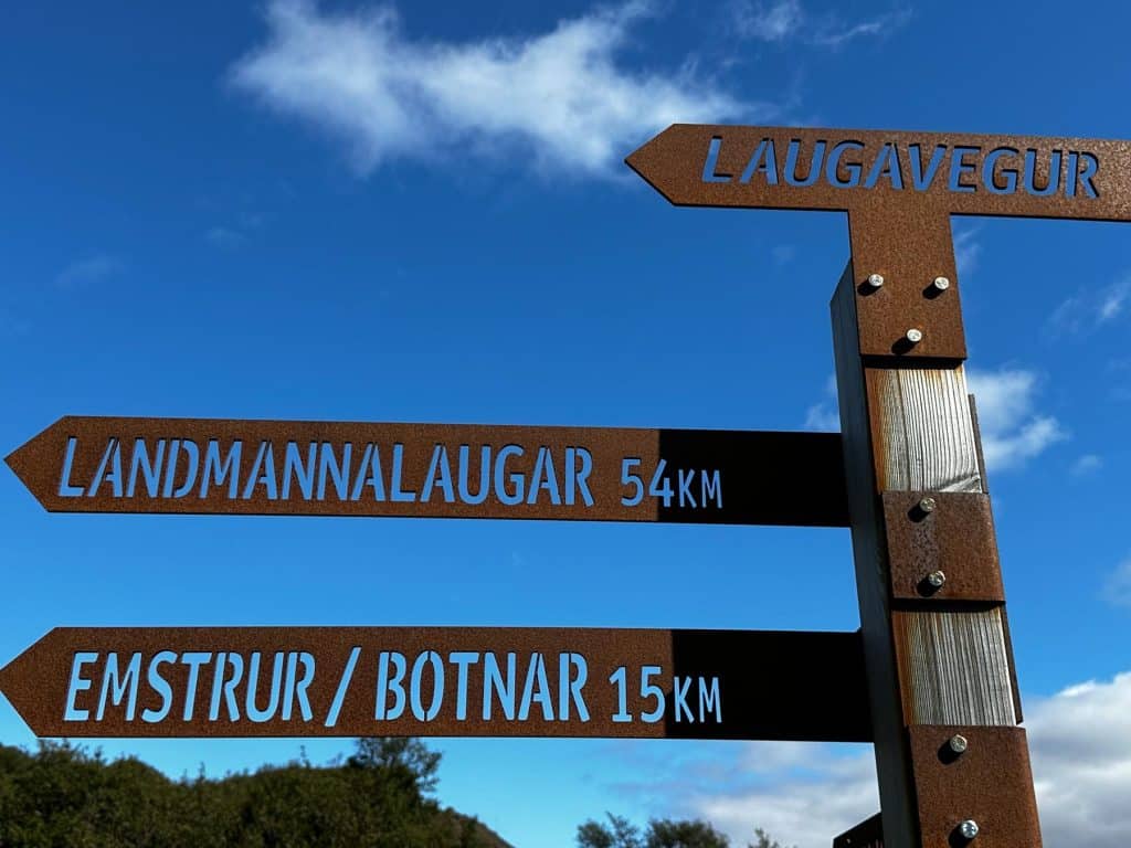 Hinweistafel zum Laugavegur Trail