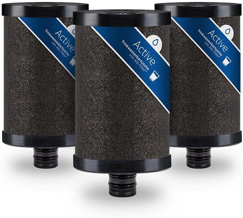 Aktivkohlefilter zur Filtrierung des Wassers im Wohnmobil. Produktbeispiel von Alb-Filter