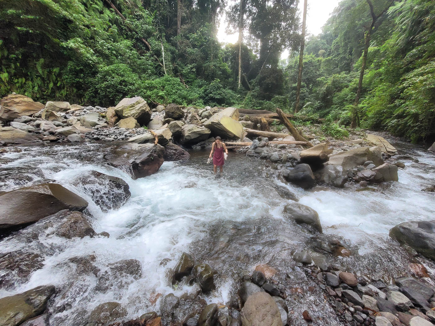 Der Weg zum Tiu Kelep Wasserfall durch den Dschungel