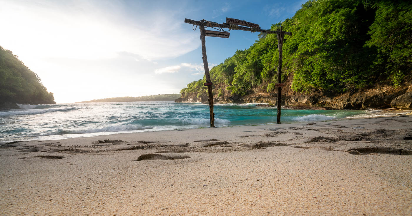 Der Pandan Beach bei Sonnenuntergang