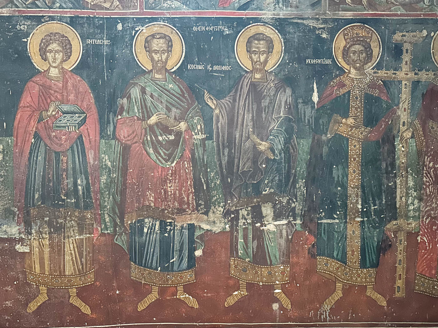 Alte Fresen der Kapelle vom Ágios Paraskeví Klosters