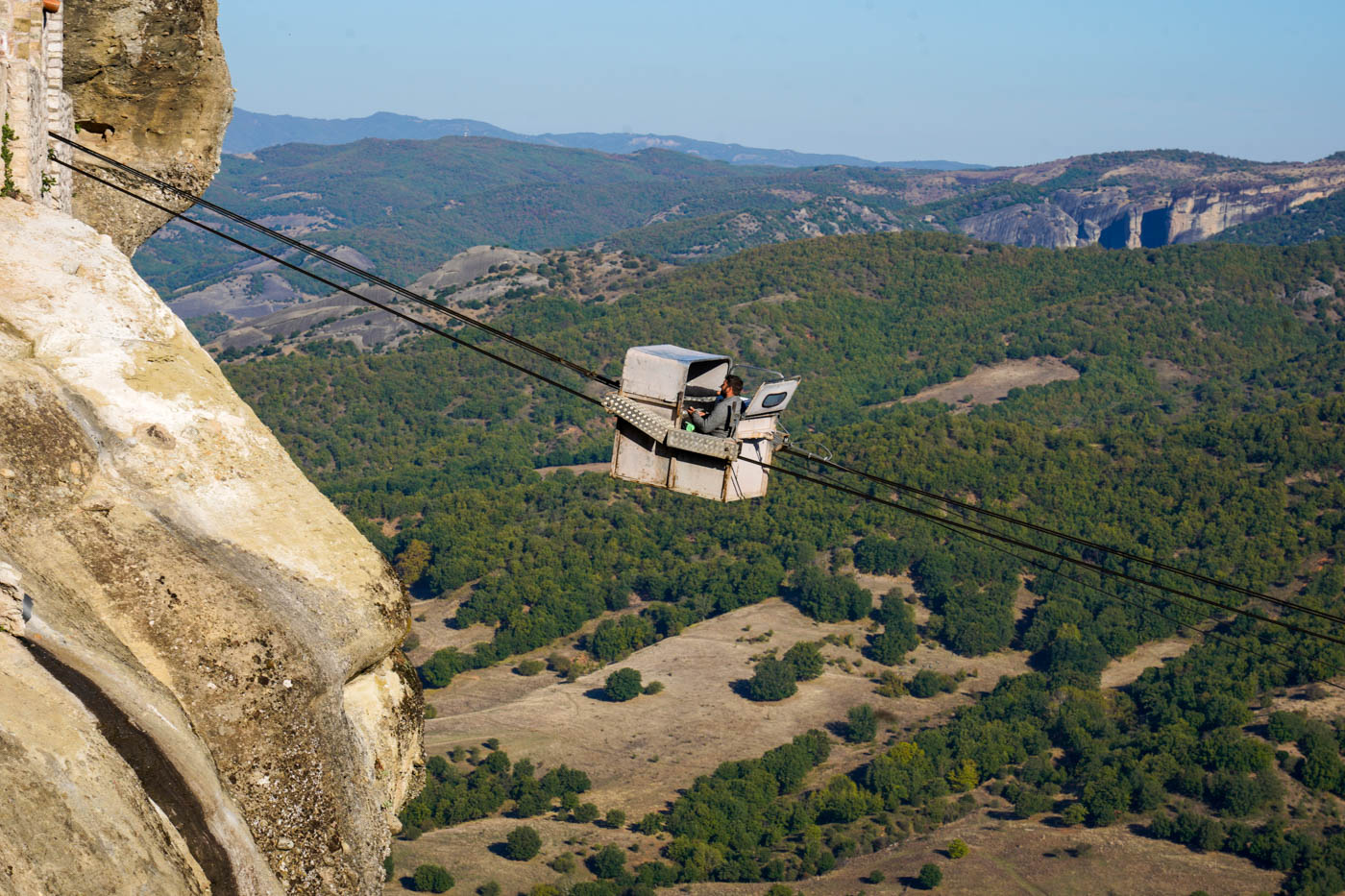 Seilbahn der Mönche des Méteora Klosters Metamórphosis