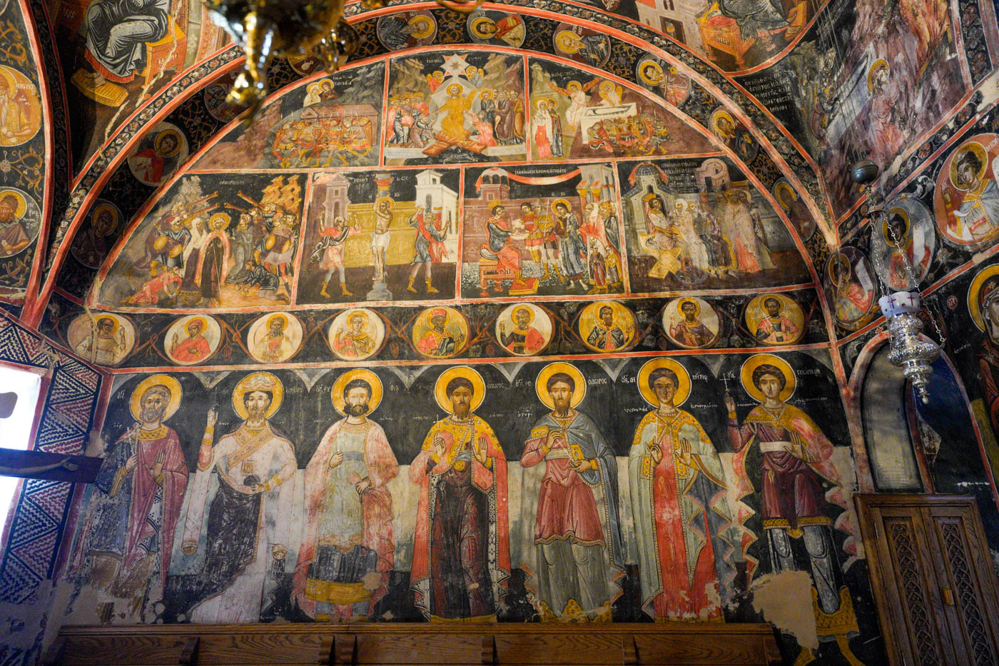 Fresken im Metéora Kloster Ágia Triáda in Griechenland
