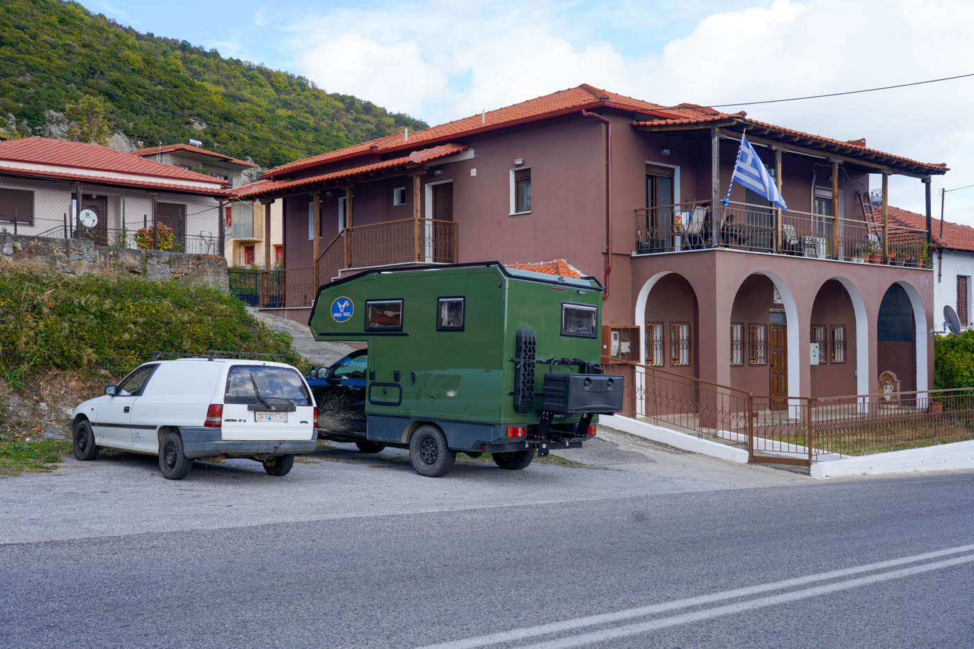 Konge-Mobil in Stágira, einem Bergdorf im Hinterland von Chalkidikí
