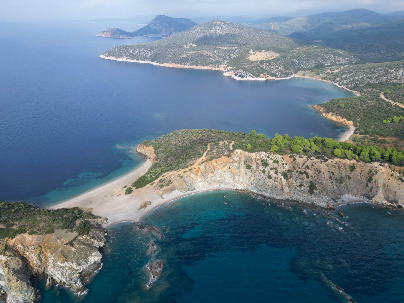 Kap Sithonía in Chalkidikí aus der Vogelperspektive