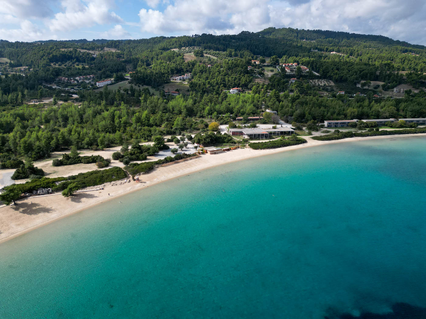 Der Palioúri Strand, auch  bekannt als Golden Beach im Süden von Kassandra 