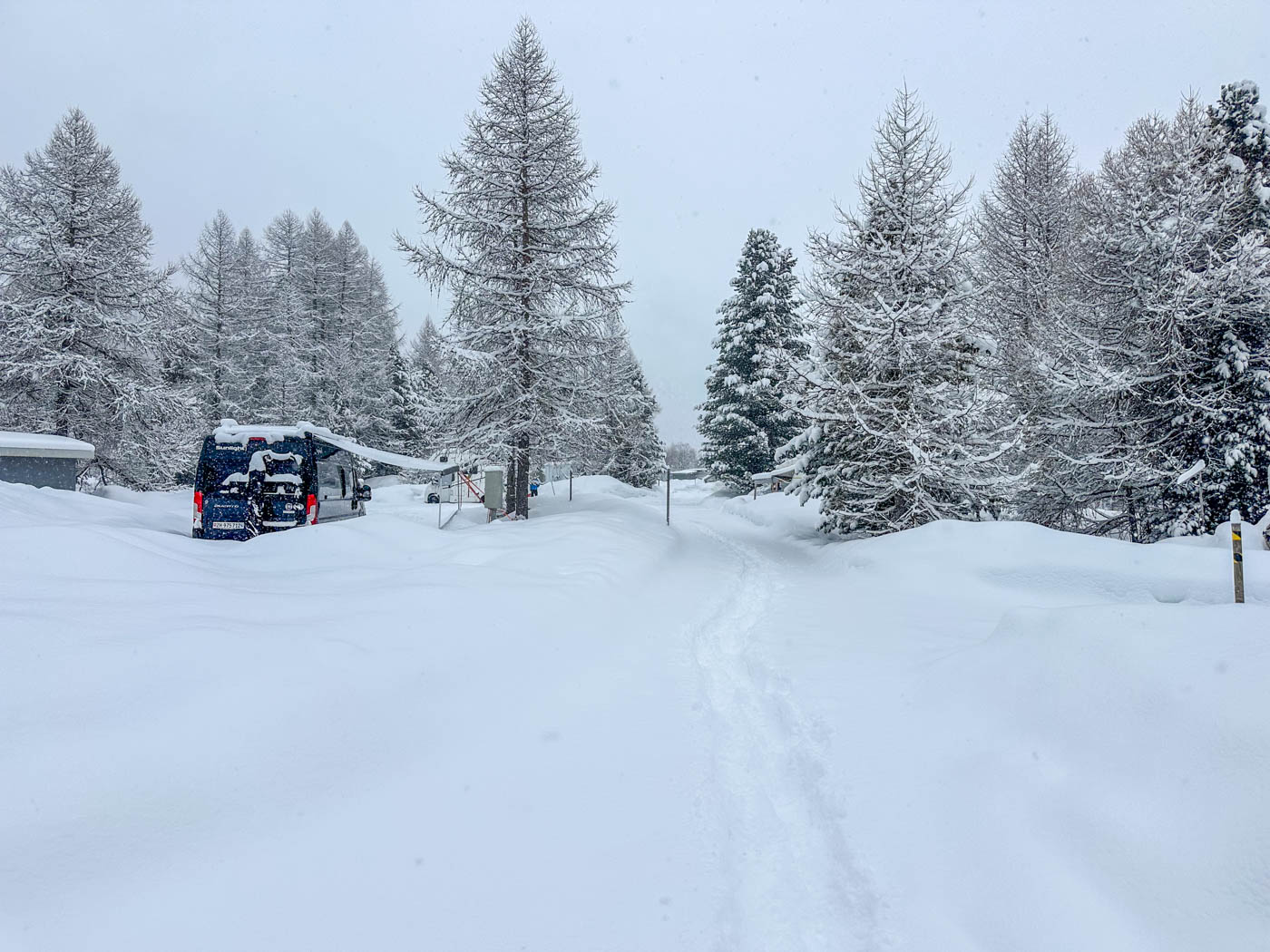 Campingplatz im Winter