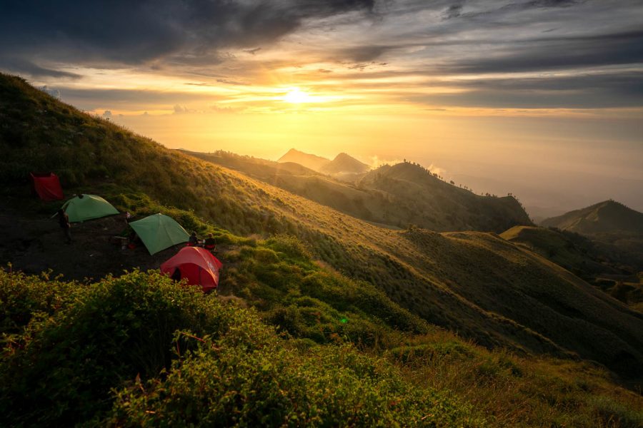 Zelte am Rinjani Crater Rim